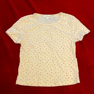 white shirt with flower print